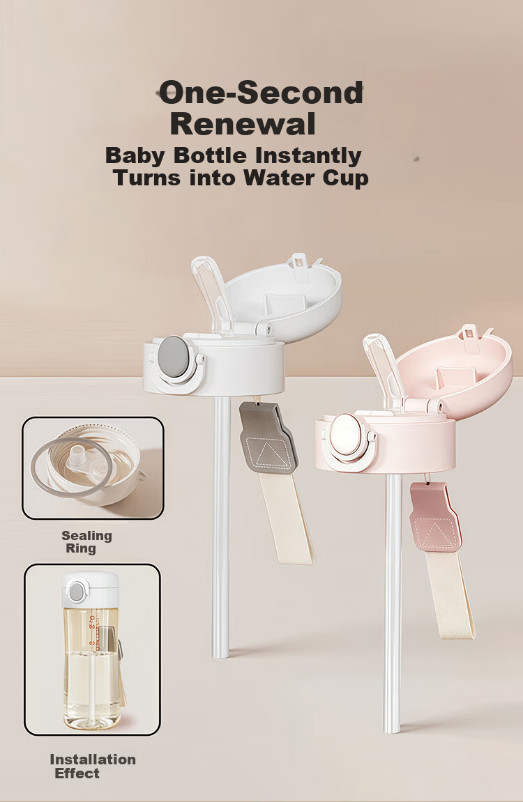 Ipoosi Baby Bottle Straw Accessory Compatible with Pigeon Wide Neck Nipple Conversion Spout Duckbill Straw Cup Training Drinking Accessory 1