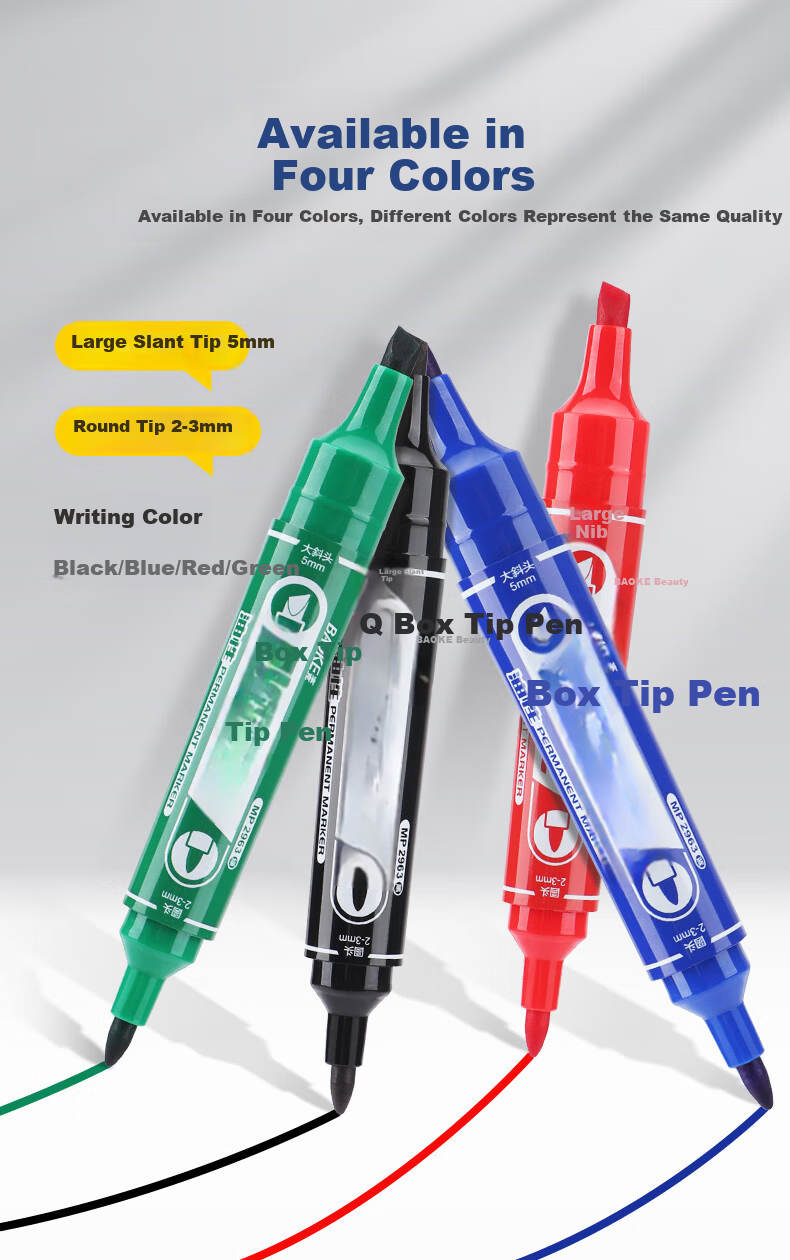 BAOKE MP2963 Oil-Based Marker Pen, Thick Tip, Large Capacity Logistics Marking Pen, Black, 10 Pieces/Box 5
