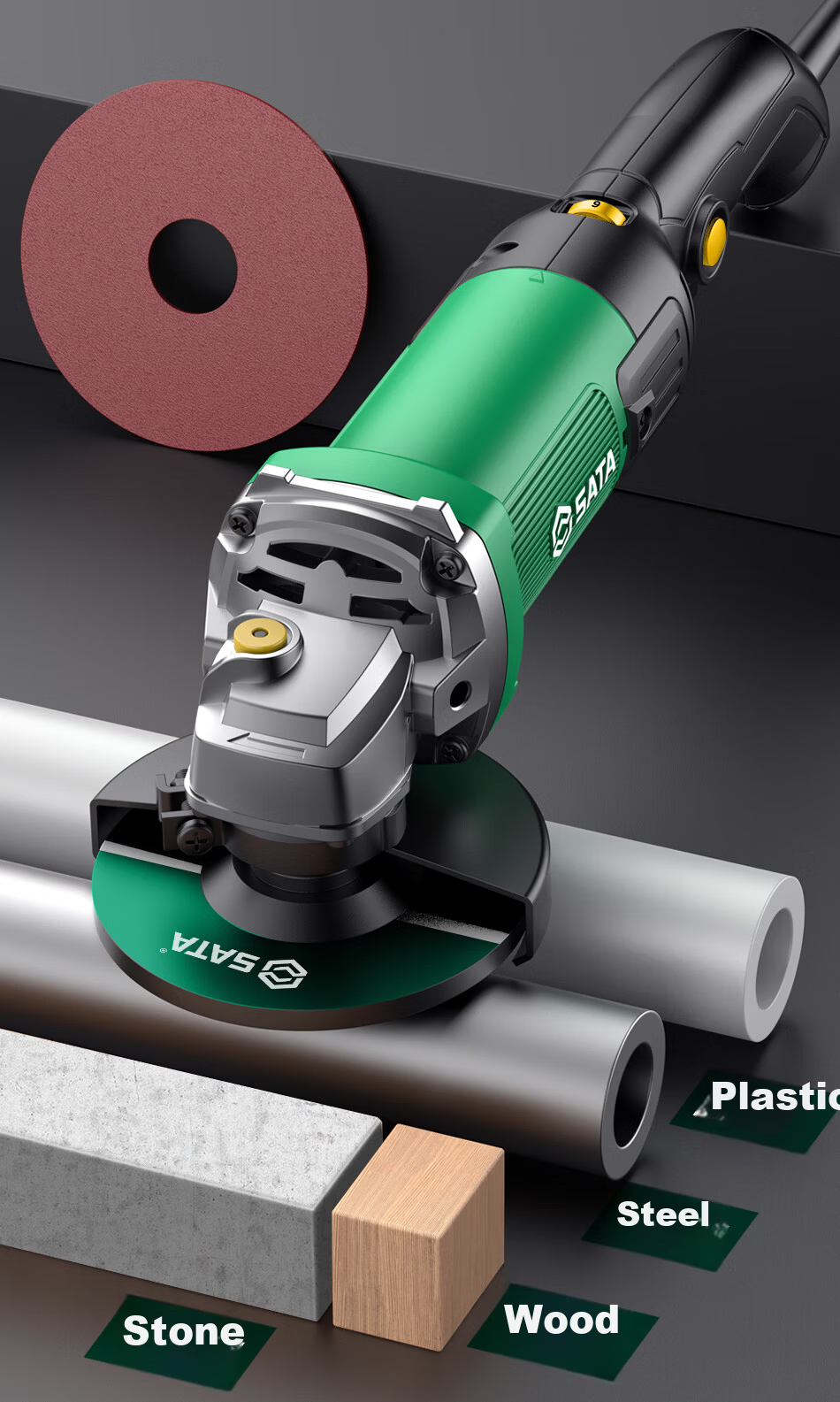SATA Adjustable Speed Angle Grinder D05725 High Power Household Metal Cutting Polishing Grinding Machine 11
