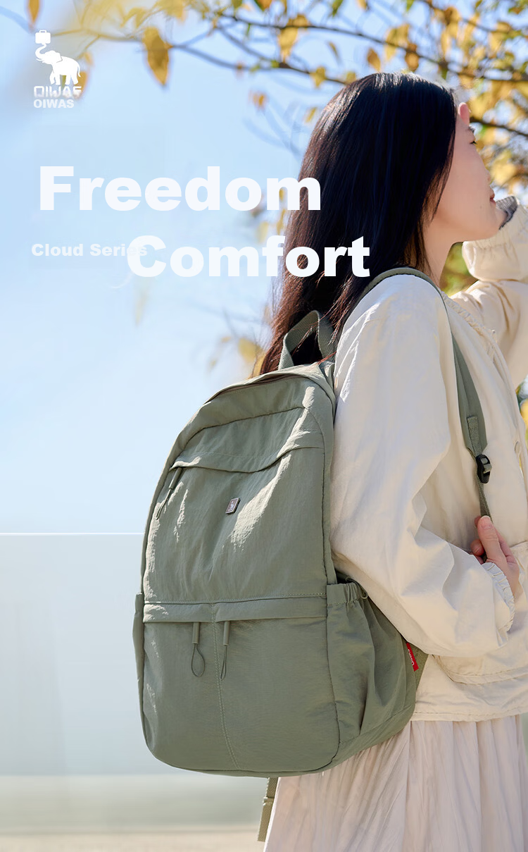 OIWAS Casual Backpack Simple Fashion Large Capacity Student School Bag Sports Bag Men Commuter Bag Blue 1