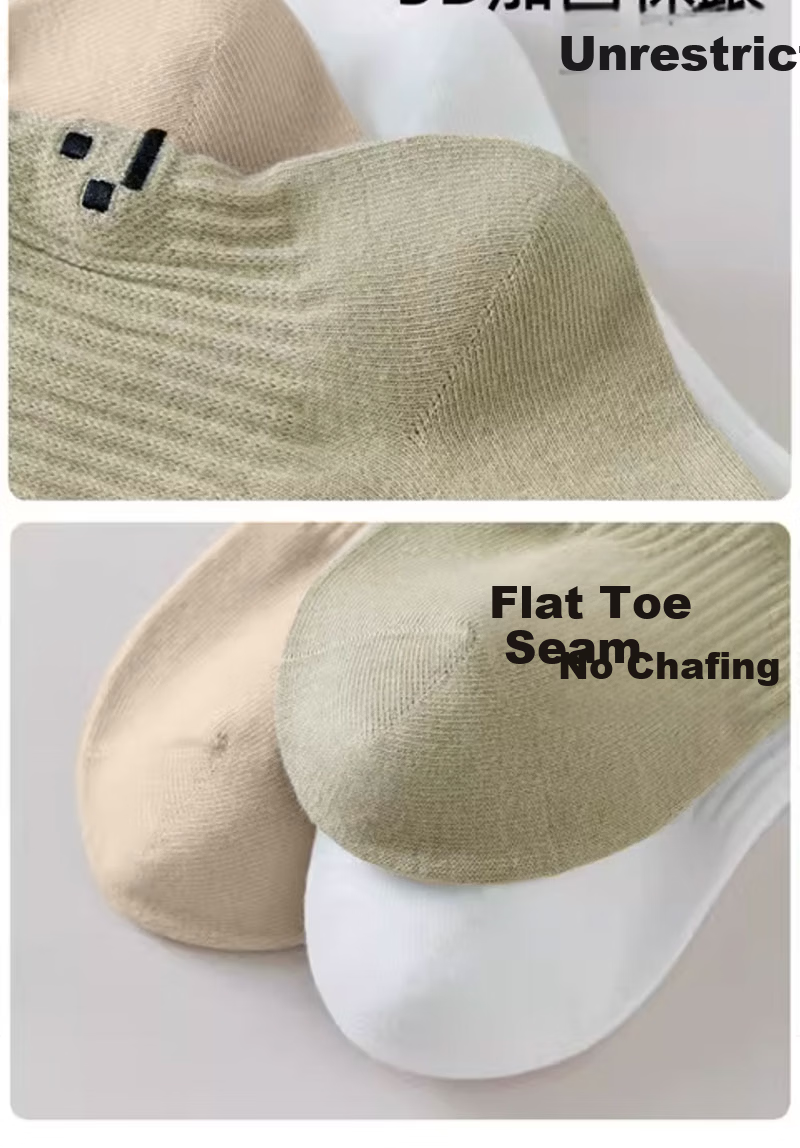 Mian Shisan Men's Short Socks 100% Cotton 10A Antibacterial Thin Odor-Resistant Spring Summer Smiley Face Sports Ankle Socks 6 Pairs 11