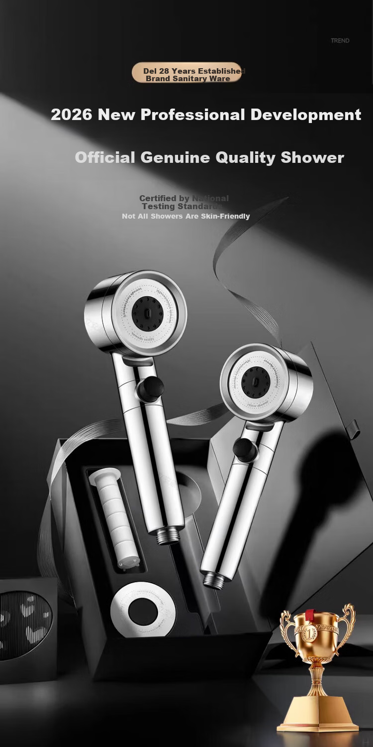 Del 28-Year Brand Pressurized Shower Head Bathroom Handheld Filtered Showerhead Set DP-01 1