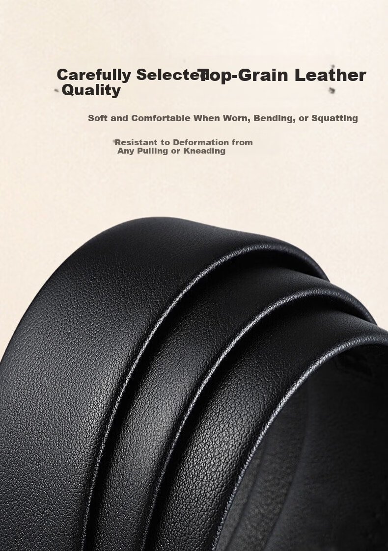 JEEP Men's Genuine Leather Automatic Buckle Belt 2026 New High-End Waistband Gift for Boyfriend Husband 5
