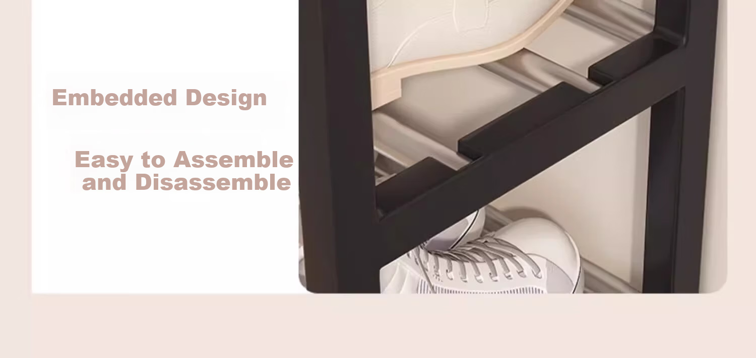 Yi Mo Shoe Rack Simple Shoe Cabinet Multi-layer Storage Shelf Three-tier Black 42cm 10