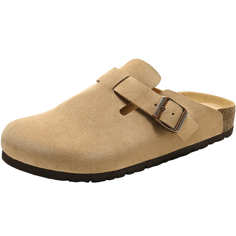 Belle Comfortable Thick-Soled Birkenstock Shoes 26 Autumn New Women's Casual Versatile Open-Toe Slippers JD044CH6 Apricot Color Size 38