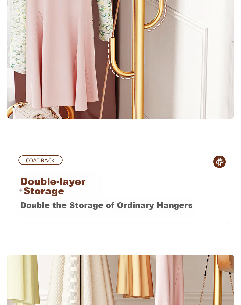 Muhan Yue Floor-Standing Clothes Drying Rack Mobile Home Bedroom Balcony Garment Rack Indoor Simple Rod Coat Hanger 5