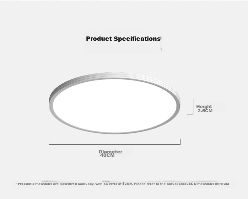 AOC Aluminum Eye-Care Ceiling Light Seamless LED Minimalist Ultra-Thin Bedroom Study Lamp 30cm Tri-Color with Installation Package 18