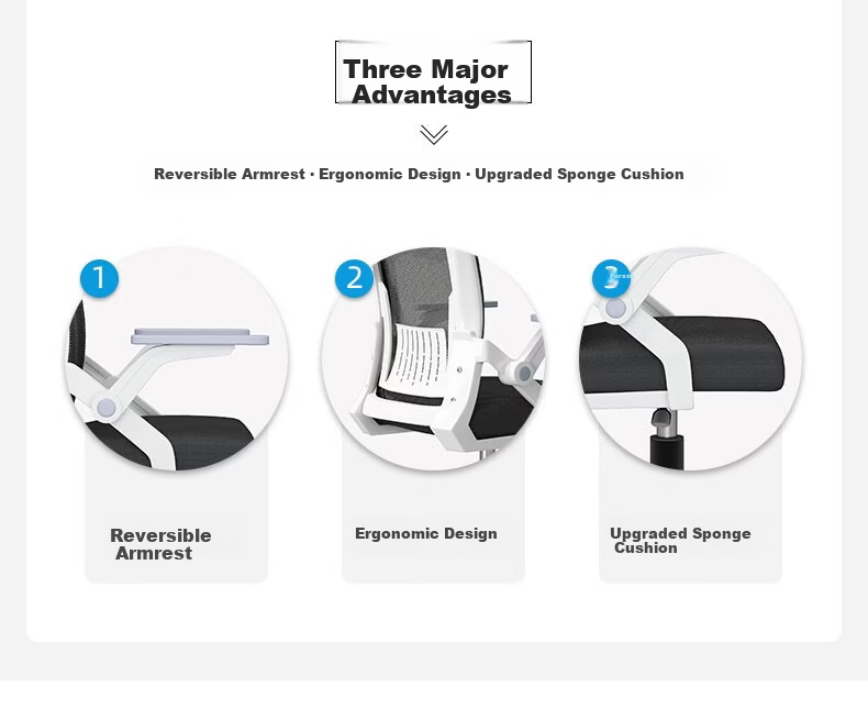SGMW Computer Chair, Office Chair, Comfortable for Long Sitting, Home And Office Use, Staff Meeting Workstation Chair with Adjustable Backrest And Swivel Functio 3