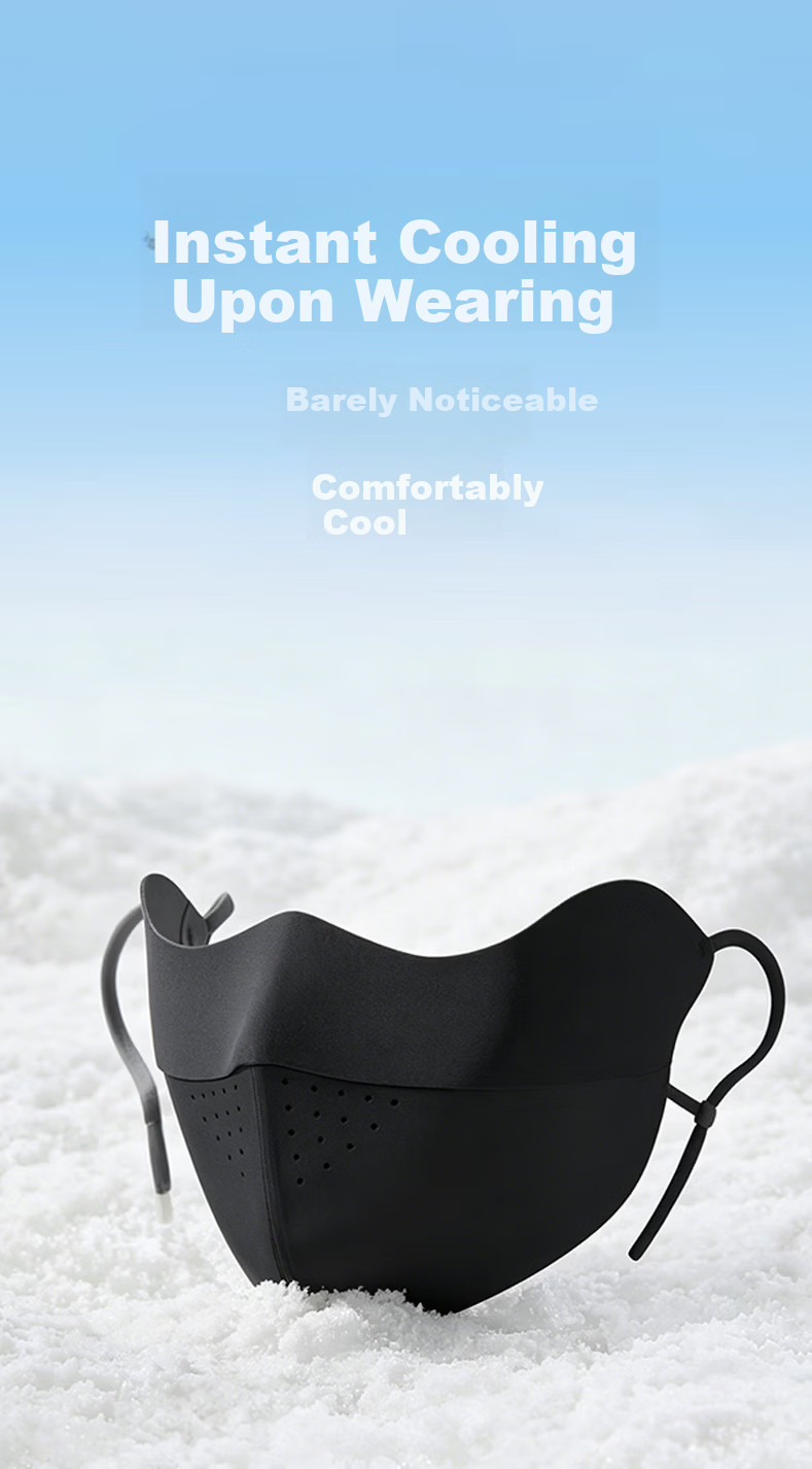 JD Jingzao Unisex Sunscreen Mask UV Protection Breathable Cycling Ice Silk Cooling Full Face Sun Protection Mask Black 2