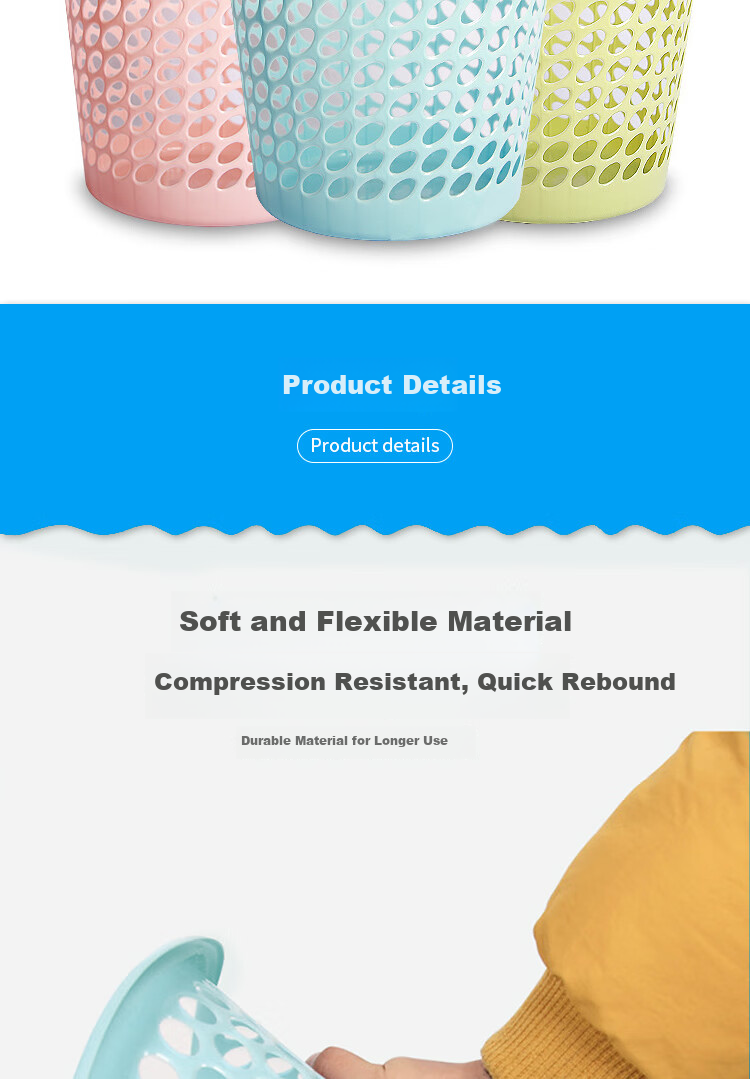 Bingyu BYrl-77 Multifunctional Office Bathroom Trash Can Plastic Hollow Waste Bin Paper Basket Random Color (10 Pieces) 5