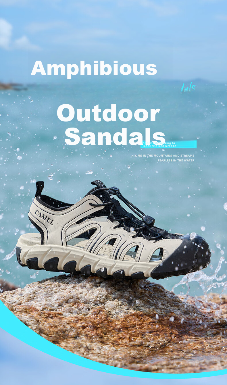 CAMEL Summer Breathable Anti-Kick Slip-On Outdoor Hiking Casual Sports Sandals G16M076036 Off-White/Black Size 38 1