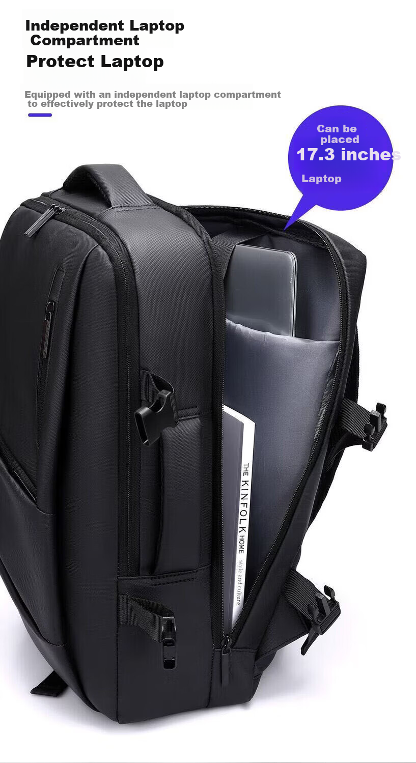 Warrior Large Capacity Men's Backpack Student School Bag Commuter Casual Business Travel 15.6-inch Laptop Backpack 10