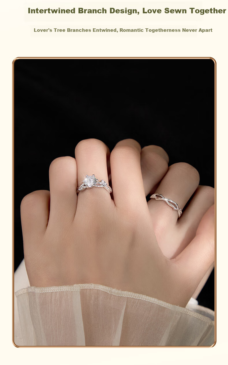 Lao Miao 999 Pure Silver Couple Adjustable Rings for Men and Women Valentine's Day Birthday Gift for Girlfriend and Wife 4