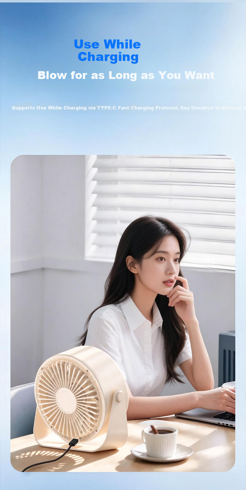 Stek Mini Air Conditioner Desktop Fan Student Dormitory Clip-on Bed Silent Electric Fan Long Battery Life USB Rechargeable Office Home Cooling Fan 15