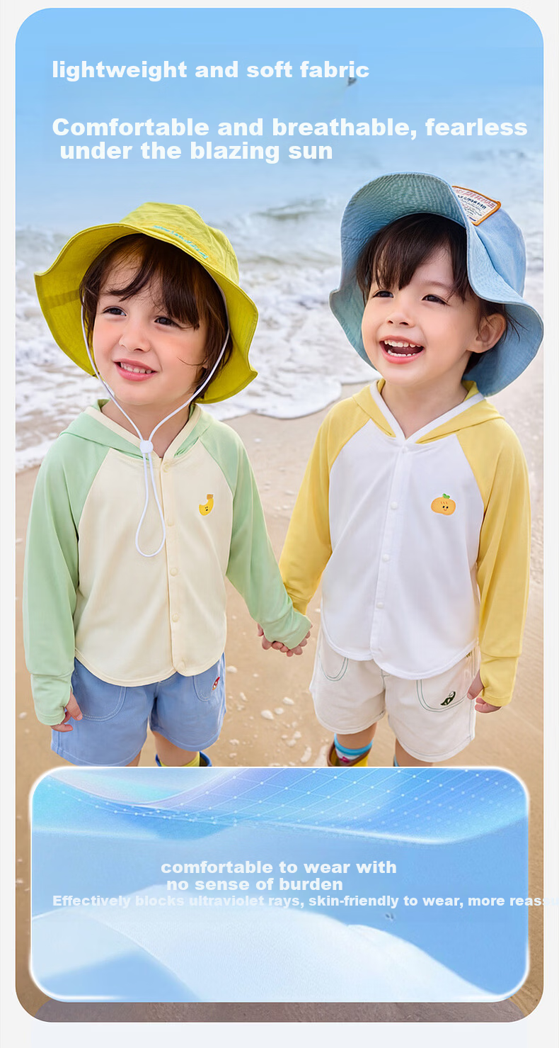 Dudu Kids [UPF50+] Baby Sun Protection Jacket Summer Children's Lightweight Coat Boys Girls Green 110 5