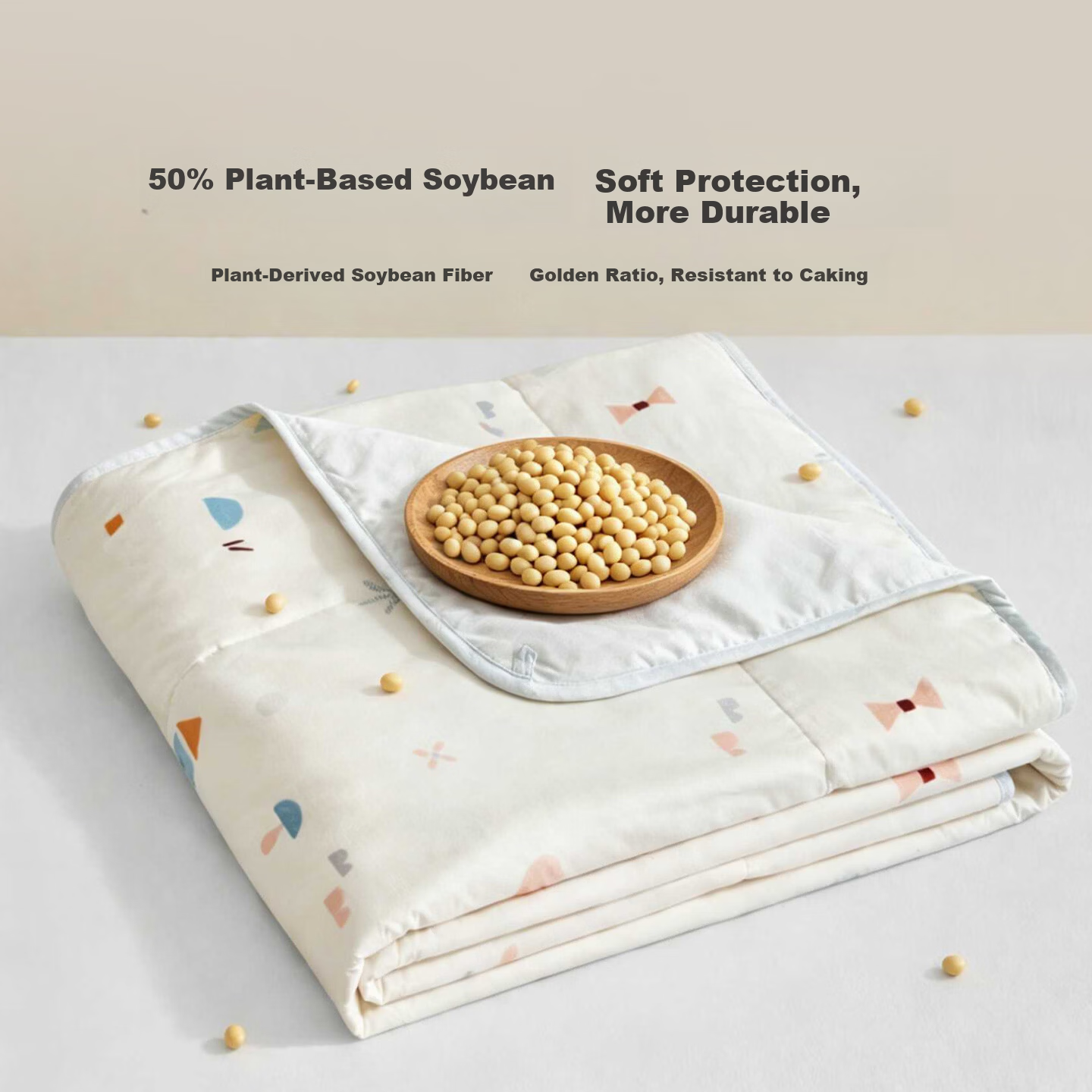 Luolaikids Quilt, 100% Cotton Washable, 50% Soybean Summer Cool Comforter, Class A Antibacterial Pure Cotton Air Conditioning Blanket