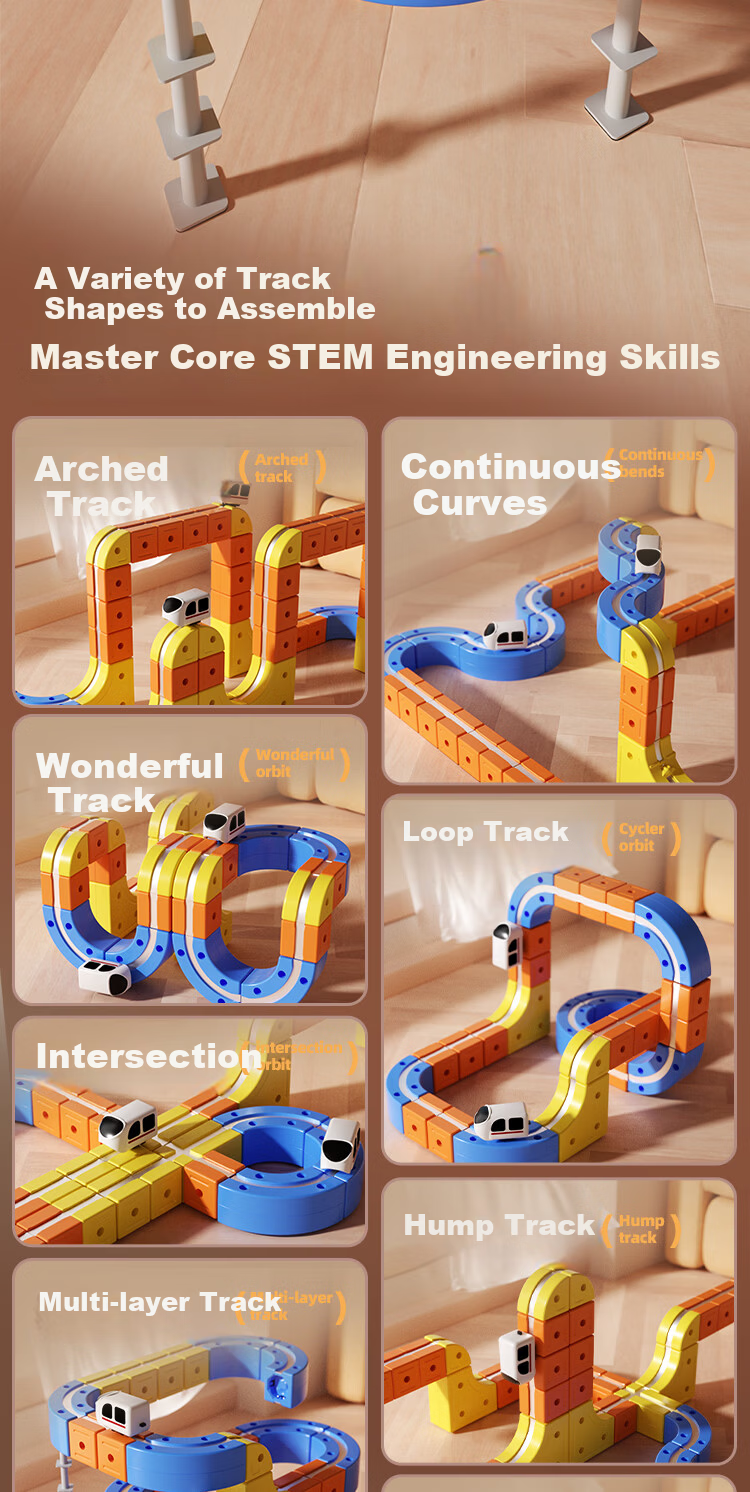 Aomengxing Magnetic Gravity-Defying Transformable Track Train Building Blocks Educational Toy for Boys Children's Day Gift 2