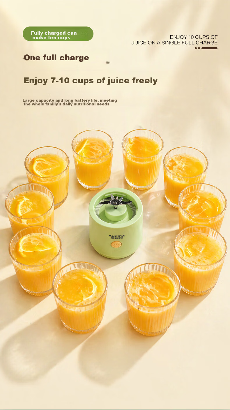 AUCMA New Dual-Cup Juicer Large Capacity Portable Juicer Fruit and Vegetable Juice Maker Household 380ml Baby Food Blender Easy to Clean SZ76GS2 11