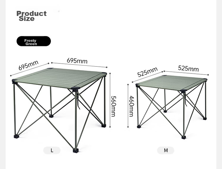 Naturehike Nuoke Mountain L03 Outdoor Ultralight Aluminum Alloy Portable Folding Camping Table Picnic Table_Titanium Color/L 14