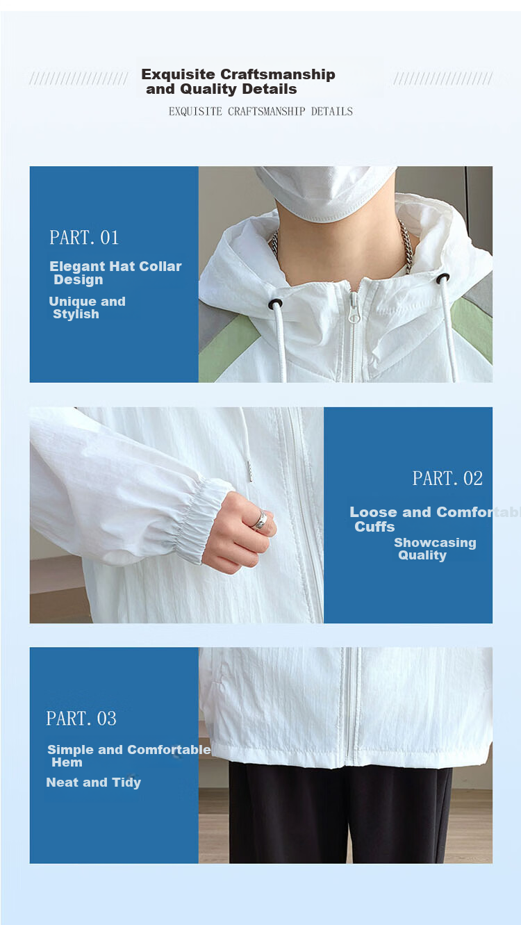 TUCANO Men's Summer Windproof Sun Protection Ice Silk Jacket Outdoor Cooling Quick-Dry Casual Lightweight Shirt White M 4