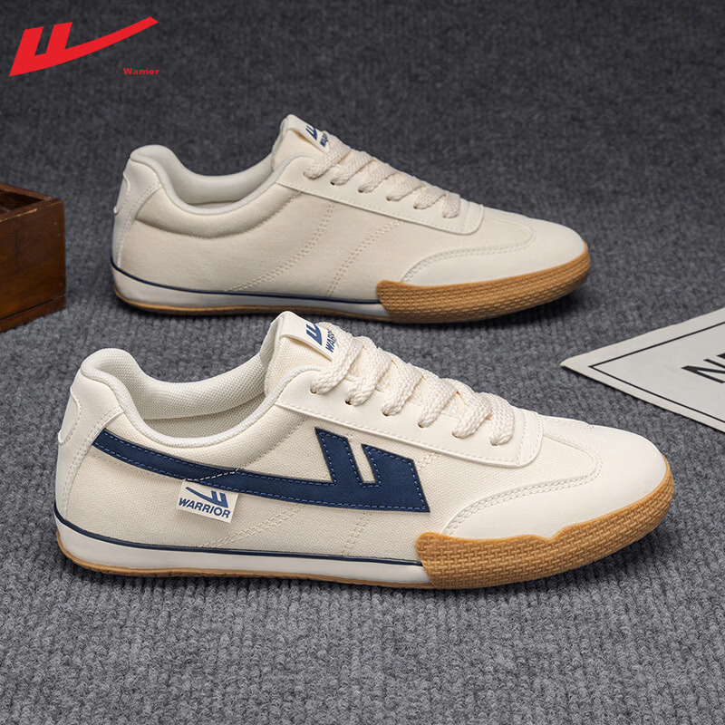 Warrior Official Canvas Shoes Men's Summer Low-top Training Shoes Men's Casual Sneakers 39 Beige