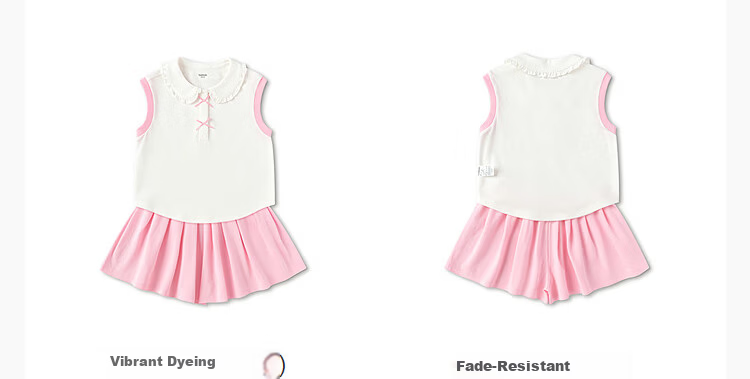 Balabala Girls Sleeveless Set Toddler Baby Two-Piece 2026 New Summer Cool Half-Button Sweet Vest + Skirt Pants 9