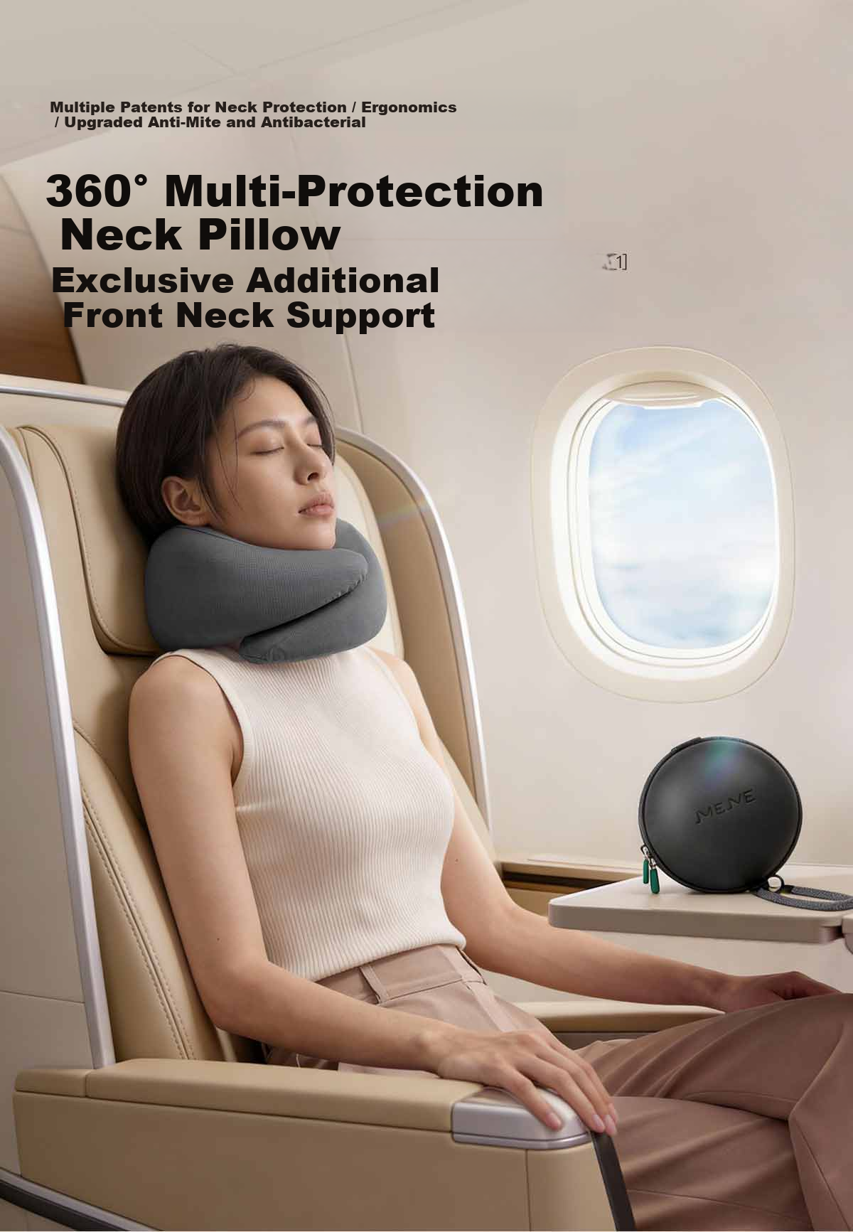 JueQingSong Zero U-Shaped Neck Pillow Travel Pillow Portable U-Shaped Pillow for Airplane and Train Neck Support Sleep Pillow 1