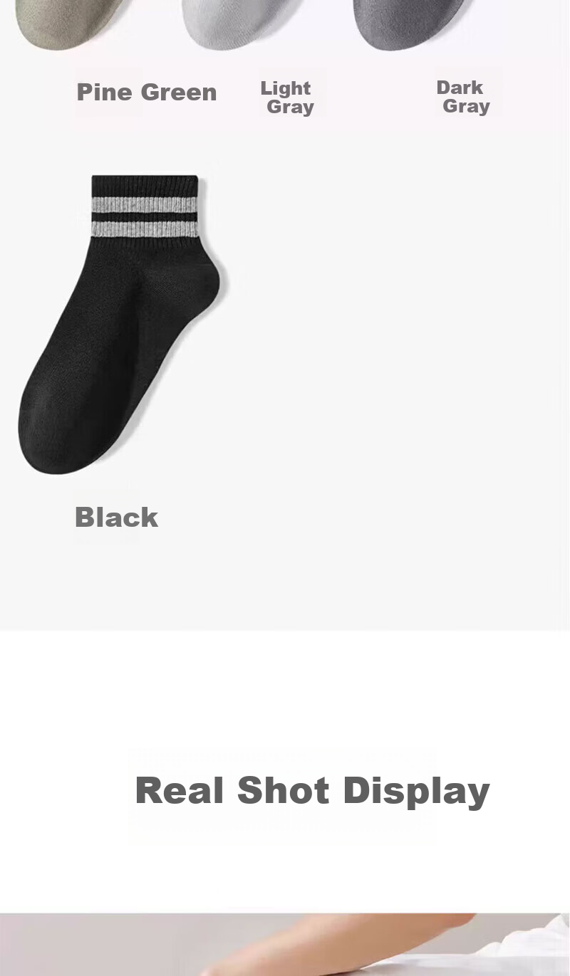 Mian Shisan Men's Short Socks Summer Mesh Thin Breathable Xinjiang Cotton Antibacterial Odor-Resistant Striped Short Socks 6 Pairs 4