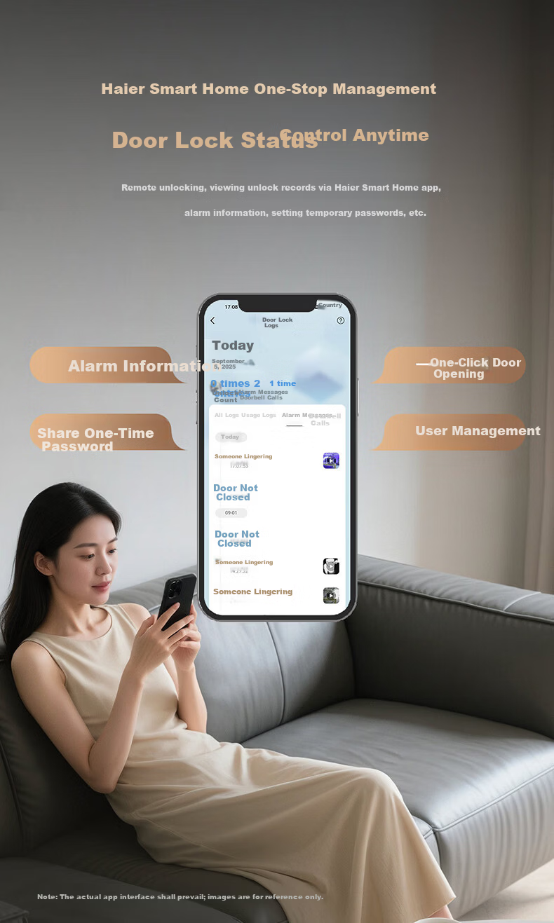 Haier Smart Door Lock Fingerprint Password Anti-theft Lock P360 5