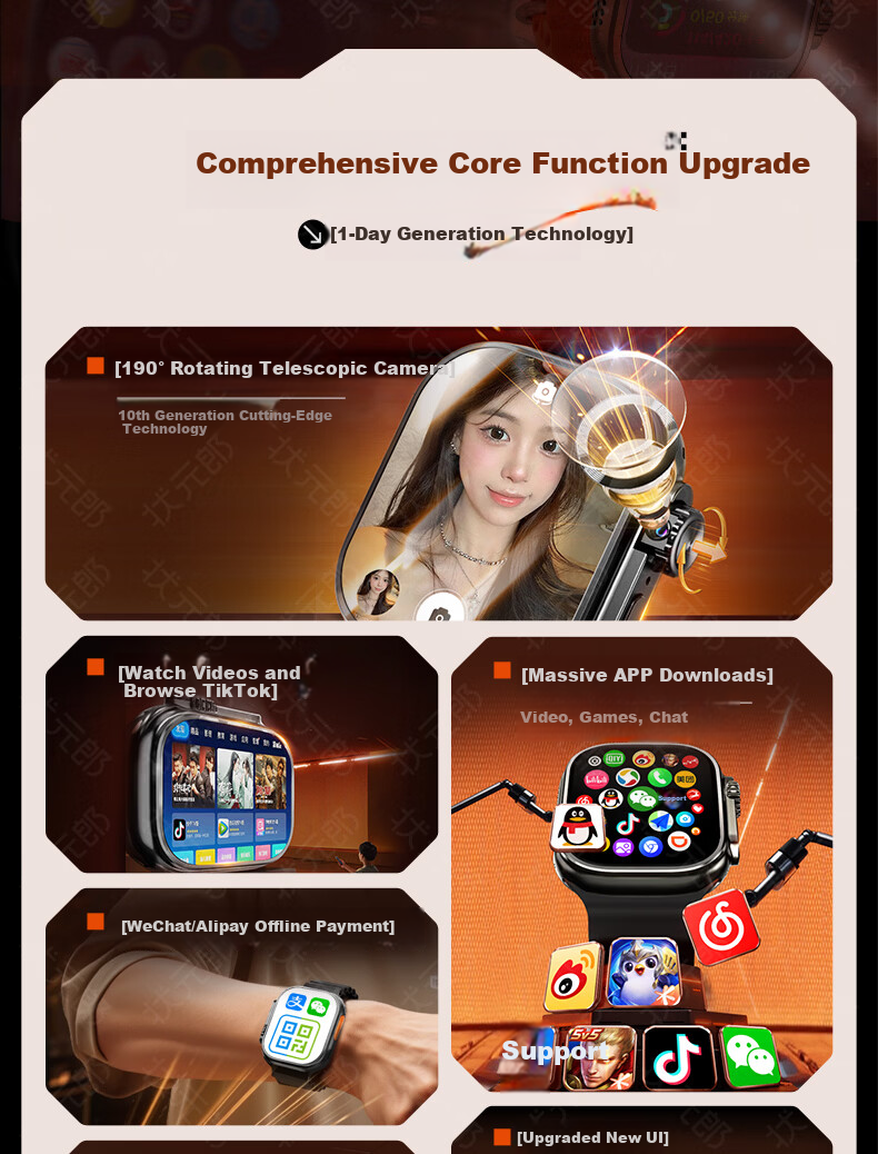 Dosmet Kids Smart Learning Phone Watch Student Teenager Middle High School 6-12 Years Old SIM Card Sports Watch 3