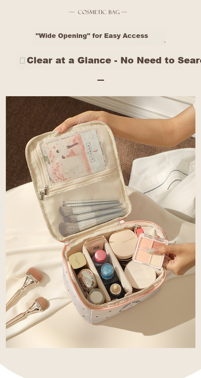 Right Away Large Capacity Makeup Bag for Women 2026 New High-Value Travel Portable Skincare Toiletry Organizer Pouch with Compartments 10