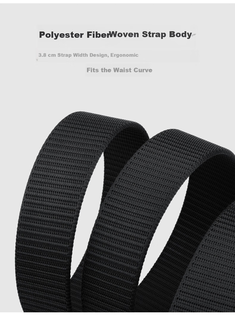 Jingsu Canvas Belt Men Metal-Free Anti-Allergy Security Check Sports Outdoor Casual Military Training Waist Belt 3