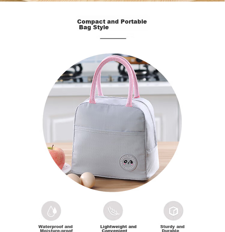 BWNK Lunch Box Bag Insulated Handheld Lunch Bag Bento Bag Insulated Box Aluminum Foil Outdoor Insulation Bag Blue 2