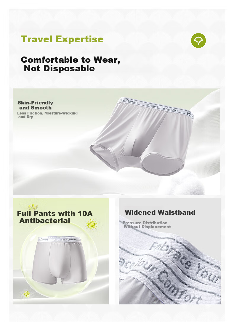 October Crystal Tang Qian Disposable Men's Underwear 10A Antibacterial Lightweight Breathable 8-Pack 2XL 4