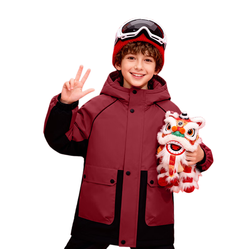 Baleno Kids Cotton Padded Jacket 2025 New Winter Boys Girls Red Warm Cotton Coat for Big Children