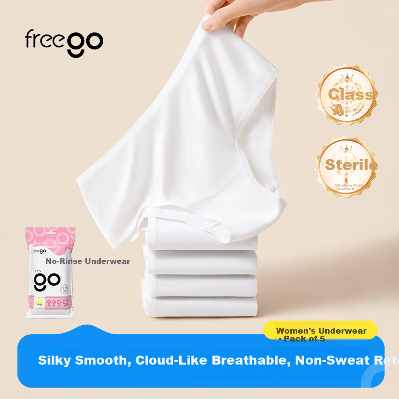 Freego Disposable Women's Sterilized Travel Maternity Postpartum Mid-Waist Triangle Underwear XL Size Individually Packaged