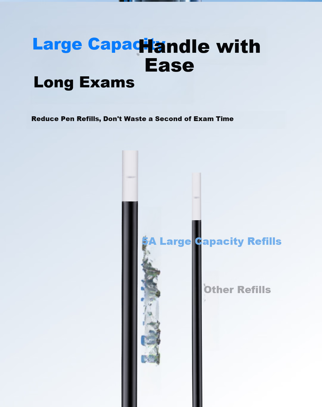 Dianshi 5A Retractable 0.5mm Black Carbon Neutral Pen Bullet Tip Double Ball Quick-Dry Smooth Student Exam Pen Transparent Barrel 12-Pack Back to School 16