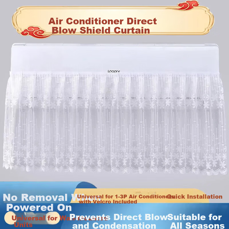 CHUSHE Air Conditioner Wind Shield Curtain Air Conditioner Deflector Anti-Direct Blow Windproof Curtain Suitable for All Wall-Mounted Units Self-Adhesive Magic Tape