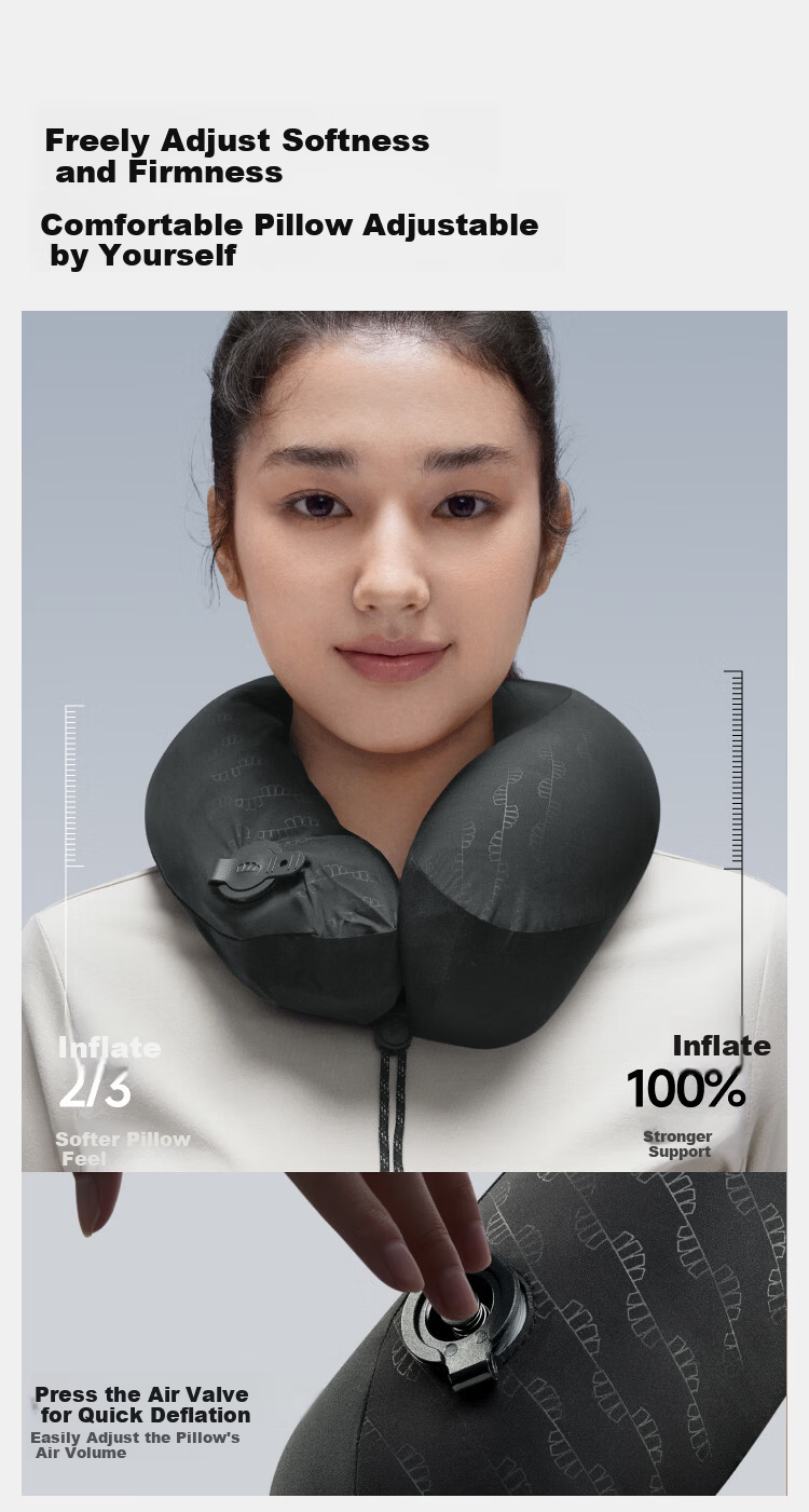 Beneunder Inflatable U-Shaped Neck Pillow Outdoor Travel Portable Full Support Neck Cushion LC612 10