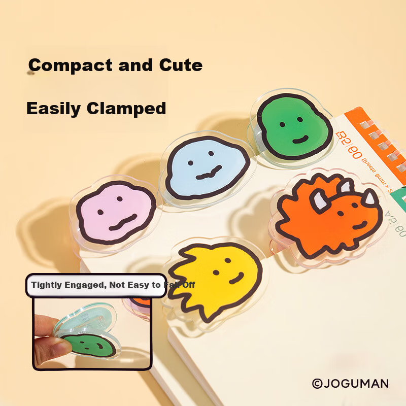 NUSIGN Qiaoguman Double-Sided Acrylic Bookmark Clip Non-Slip 3D Memo Clip Seal Clip Random Style NS114-Q [Popular Item] High-End Brand by Deli