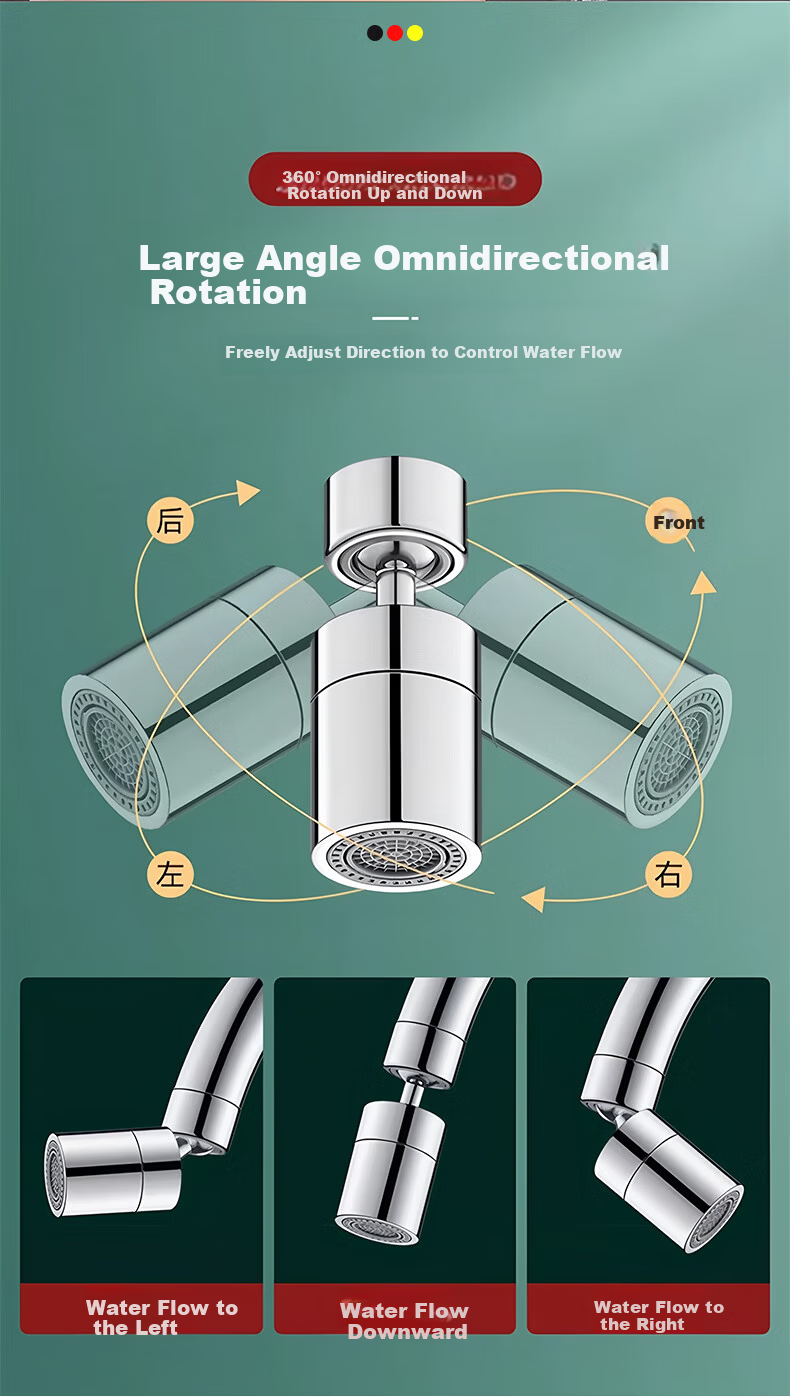 JROR [Germany] Kitchen Faucet Extender Splash-Proof Device Universal Splash Guard Stainless Steel Pressure-Boosting Aerator 7