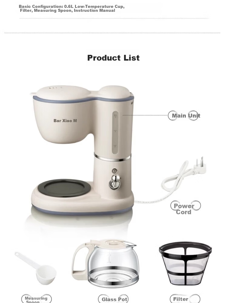 Bear Office Home Small Fresh Brew Coffee Maker Adjustable Strength Drip-Proof Continuous Heating Multi-Function Coffee Machine KFJ-A06N2 [Coffee and Tea Dual Use] 13