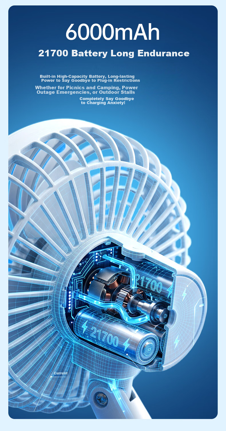 ALittleFlower Desktop Mini Fan 2026 New Dormitory Quiet Long-Lasting Desktop Fan 9