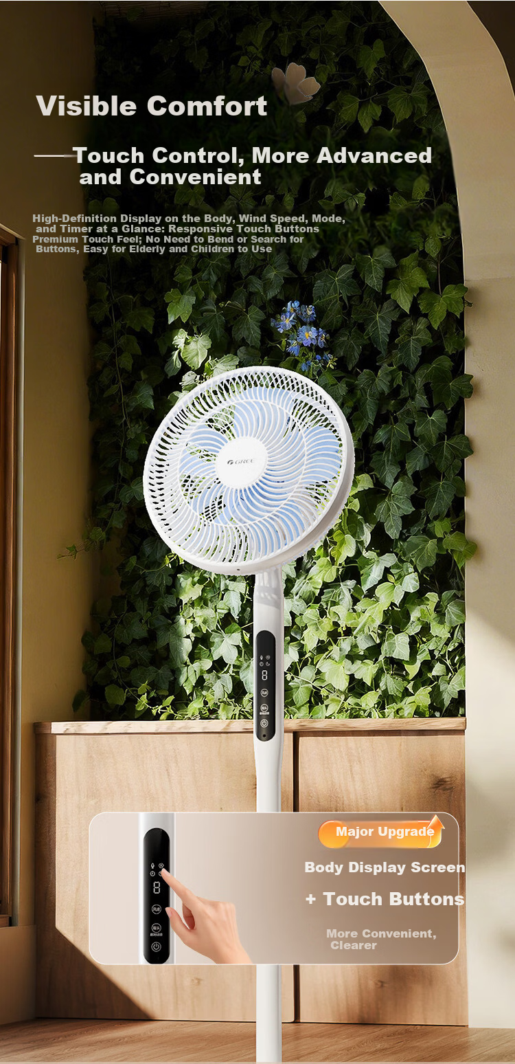 GREE Flower Elf Pro Energy Level 1 DC Inverter Quiet Energy-Saving Voice Control Electric Fan Bedroom Floor Fan High Airflow Silent 6