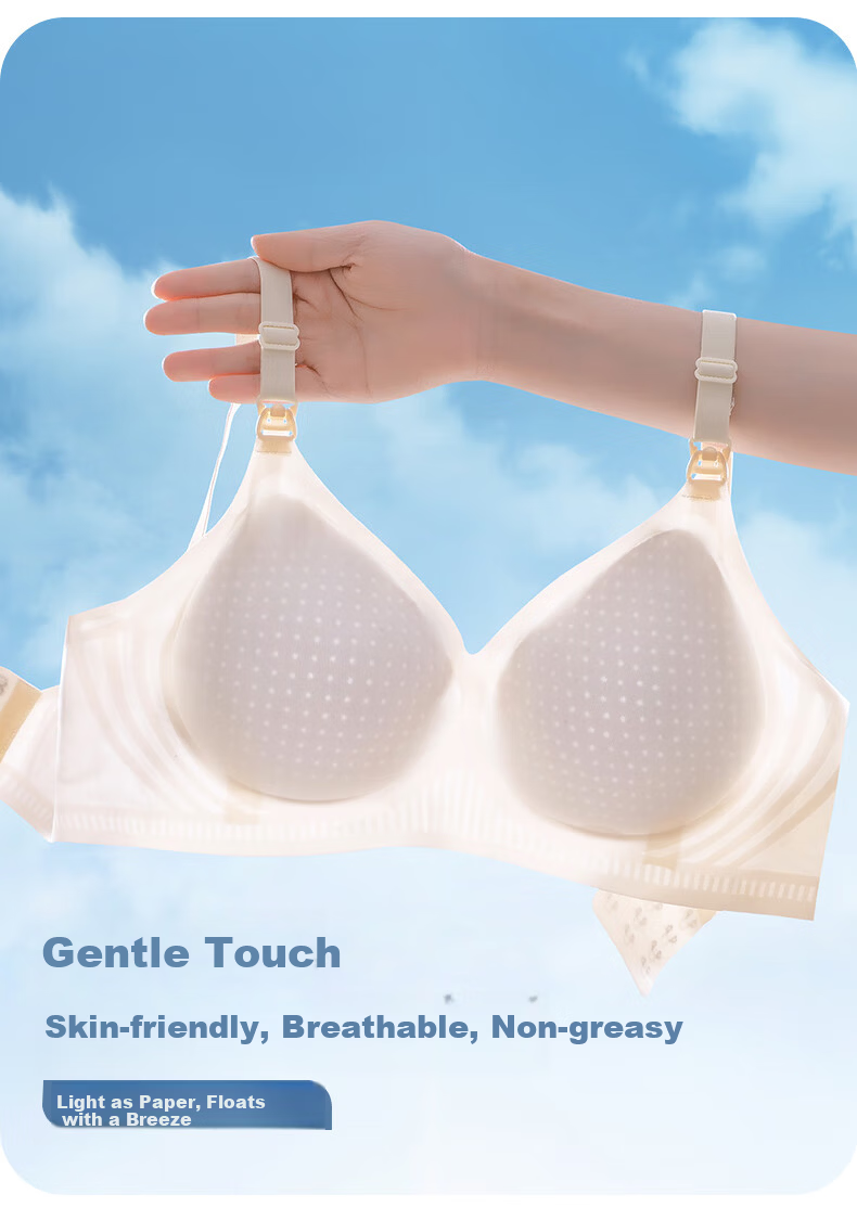 JOYNCLEON Maternity Nursing Bra Summer Thin Pregnant Women Breastfeeding Special Champagne XXL Jwx158828 7