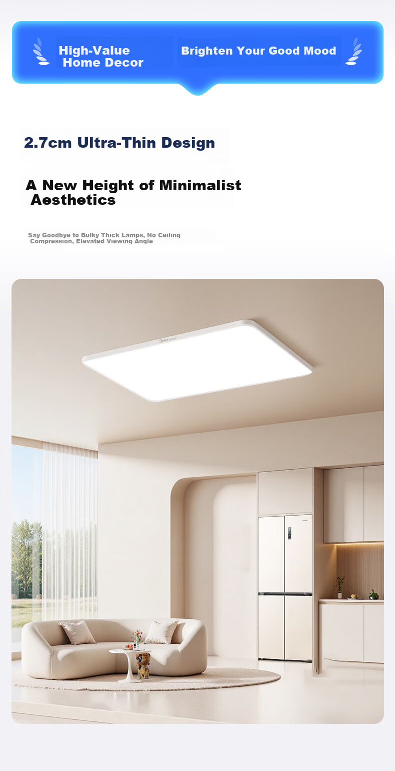 Midea 120W LED Ceiling Light Eye-Care Bedroom Smart Dimmable Lamp S50PRO 17