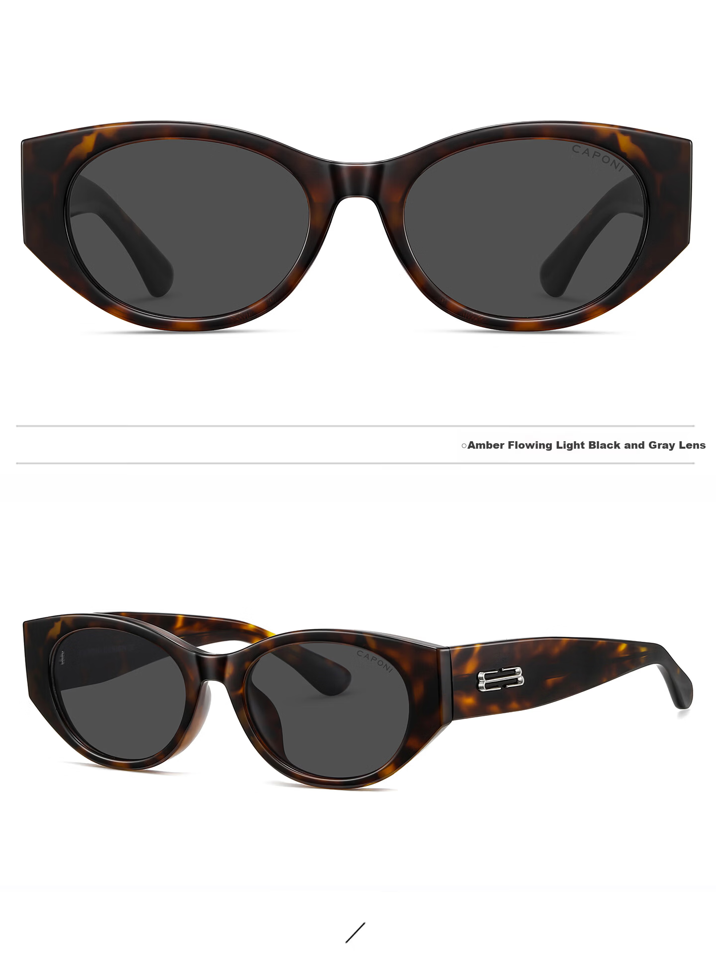 CAPONI Cat Eye Polarized Sunglasses for Women UV Protection Driving Glasses Slim Face Stylish 24