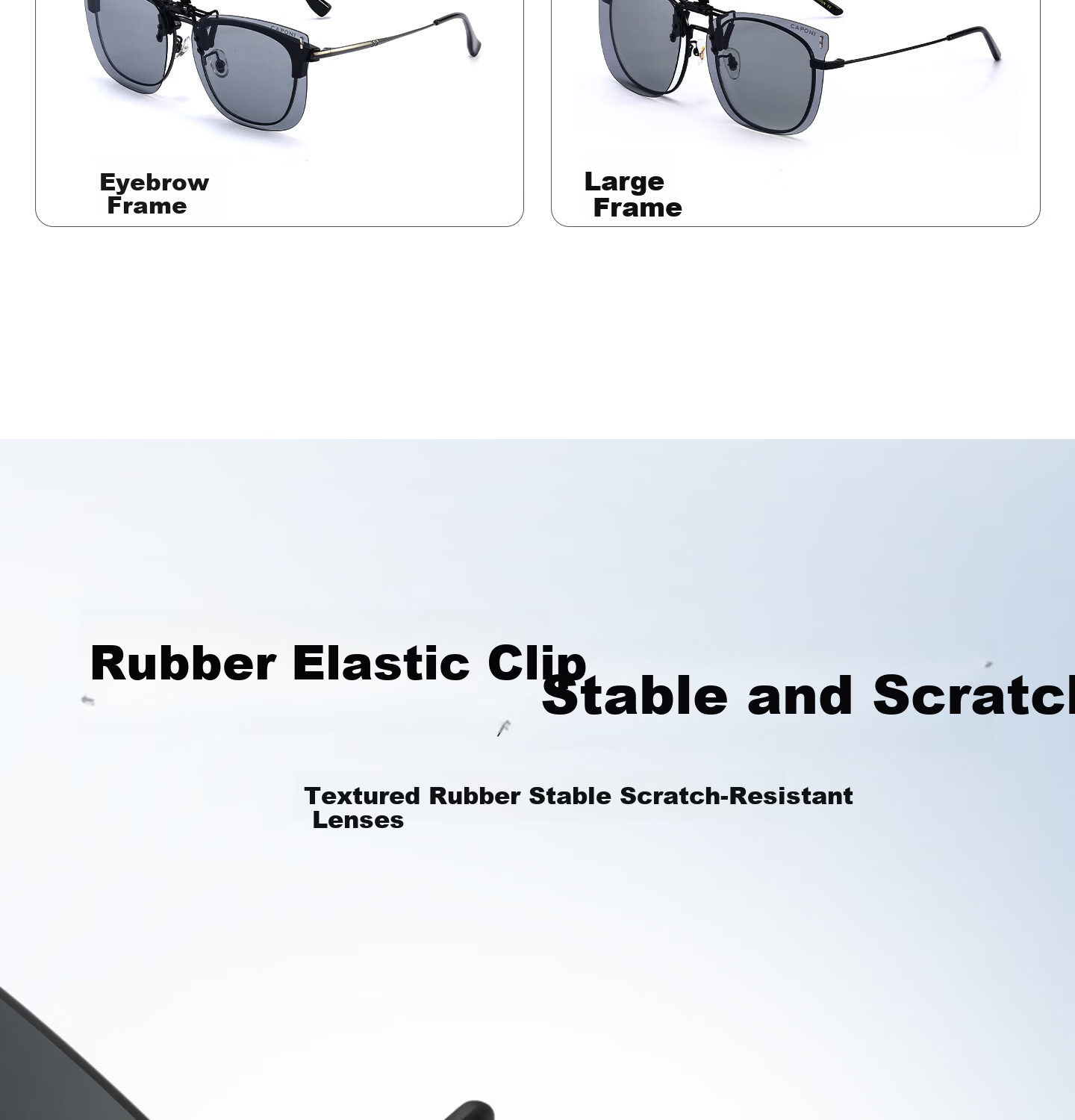 CAPONI Polarized Clip-On HUD Display Sunglasses UV Protection Driving Glasses for Men and Women 24
