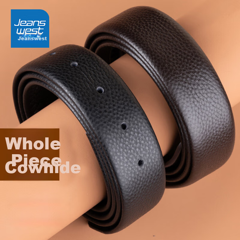 Jeanswest Men's Genuine Leather Belt Strap Without Buckle Trendy Headless Belt Strap