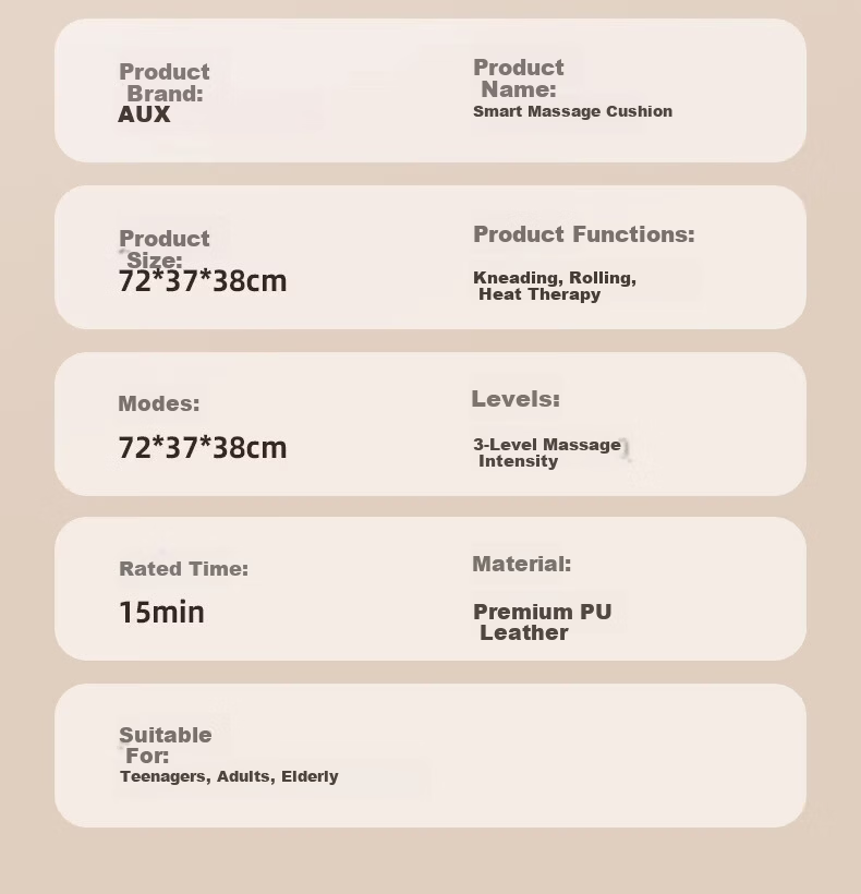 AUX WP-SCK1 Massage Cushion Pad Neck Massager Shoulder Waist Back Kneading Massager Gift for Parents and Girlfriend Birthday Holiday 15